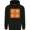 Love Periodic Table Chemistry Geek Funny Mens 80% Cotton Hoodie Black