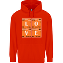 Love Periodic Table Chemistry Geek Funny Mens 80% Cotton Hoodie Bright Red