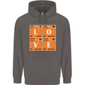Love Periodic Table Chemistry Geek Funny Mens 80% Cotton Hoodie Charcoal