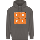 Love Periodic Table Chemistry Geek Funny Mens 80% Cotton Hoodie Charcoal