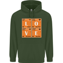 Love Periodic Table Chemistry Geek Funny Mens 80% Cotton Hoodie Forest Green