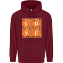 Love Periodic Table Chemistry Geek Funny Mens 80% Cotton Hoodie Maroon