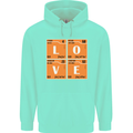 Love Periodic Table Chemistry Geek Funny Mens 80% Cotton Hoodie Peppermint