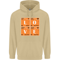 Love Periodic Table Chemistry Geek Funny Mens 80% Cotton Hoodie Sand