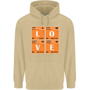 Love Periodic Table Chemistry Geek Funny Mens 80% Cotton Hoodie Sand