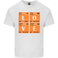 Love Periodic Table Chemistry Geek Funny Mens Cotton T-Shirt Tee Top White