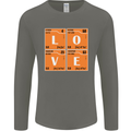 Love Periodic Table Chemistry Geek Funny Mens Long Sleeve T-Shirt Charcoal