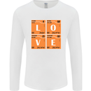 Love Periodic Table Chemistry Geek Funny Mens Long Sleeve T-Shirt White