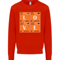 Love Periodic Table Chemistry Geek Funny Mens Sweatshirt Jumper Bright Red