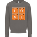 Love Periodic Table Chemistry Geek Funny Mens Sweatshirt Jumper Charcoal