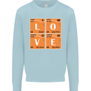 Love Periodic Table Chemistry Geek Funny Mens Sweatshirt Jumper Light Blue