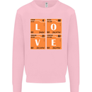 Love Periodic Table Chemistry Geek Funny Mens Sweatshirt Jumper Light Pink