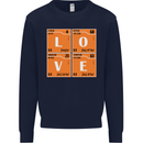 Love Periodic Table Chemistry Geek Funny Mens Sweatshirt Jumper Navy Blue