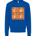 Love Periodic Table Chemistry Geek Funny Mens Sweatshirt Jumper Royal Blue