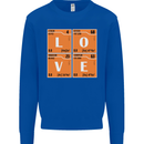 Love Periodic Table Chemistry Geek Funny Mens Sweatshirt Jumper Royal Blue