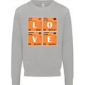 Love Periodic Table Chemistry Geek Funny Mens Sweatshirt Jumper Sports Grey