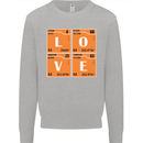 Love Periodic Table Chemistry Geek Funny Mens Sweatshirt Jumper Sports Grey