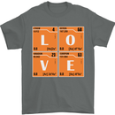 Love Periodic Table Chemistry Geek Funny Mens T-Shirt Cotton Gildan Charcoal