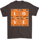 Love Periodic Table Chemistry Geek Funny Mens T-Shirt Cotton Gildan Dark Chocolate