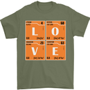 Love Periodic Table Chemistry Geek Funny Mens T-Shirt Cotton Gildan Military Green