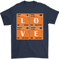 Love Periodic Table Chemistry Geek Funny Mens T-Shirt Cotton Gildan Navy Blue