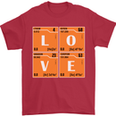 Love Periodic Table Chemistry Geek Funny Mens T-Shirt Cotton Gildan Red