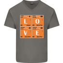 Love Periodic Table Chemistry Geek Funny Mens V-Neck Cotton T-Shirt Charcoal