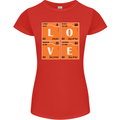 Love Periodic Table Chemistry Geek Funny Womens Petite Cut T-Shirt Red