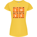 Love Periodic Table Chemistry Geek Funny Womens Petite Cut T-Shirt Yellow