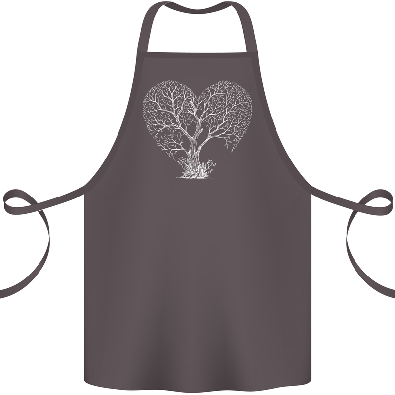 Love Tree Heart Aborist Ecology Environment Cotton Apron 100% Organic Dark Grey