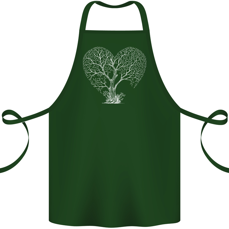 Love Tree Heart Aborist Ecology Environment Cotton Apron 100% Organic Forest Green