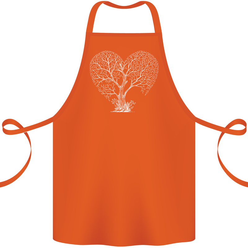 Love Tree Heart Aborist Ecology Environment Cotton Apron 100% Organic Orange