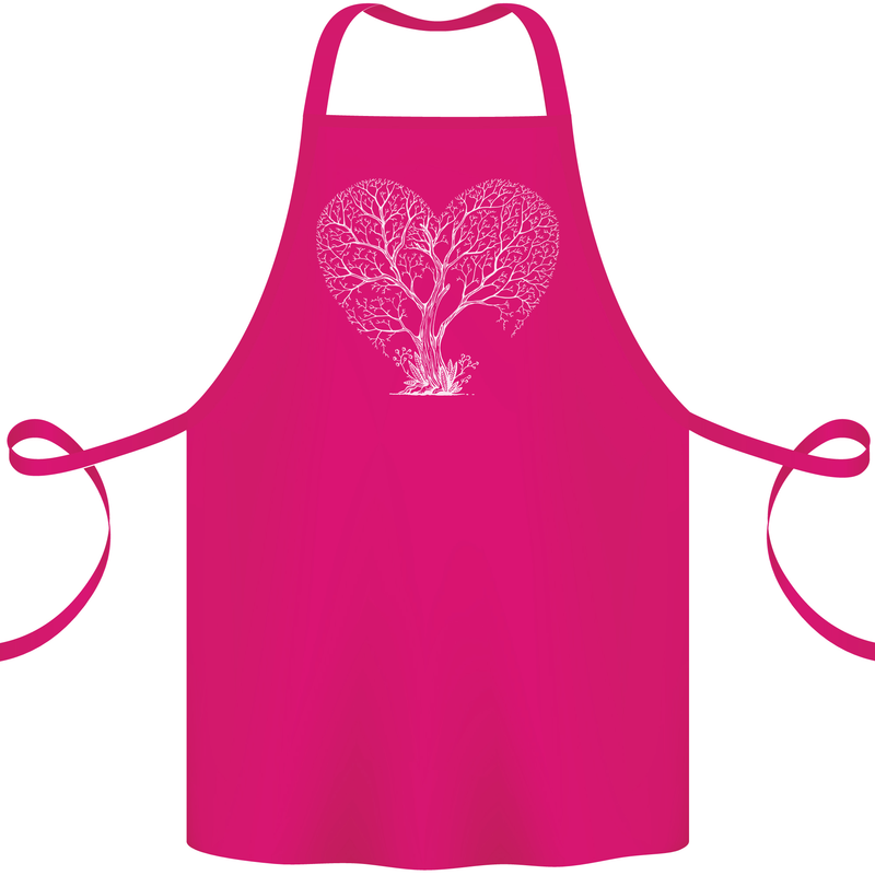 Love Tree Heart Aborist Ecology Environment Cotton Apron 100% Organic Pink