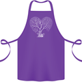 Love Tree Heart Aborist Ecology Environment Cotton Apron 100% Organic Purple