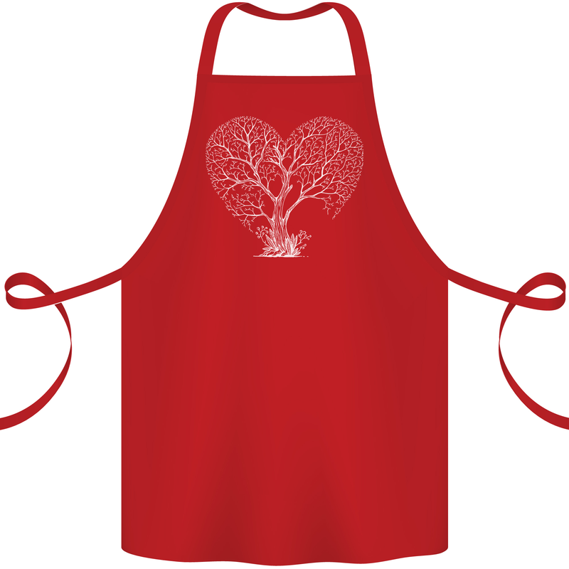 Love Tree Heart Aborist Ecology Environment Cotton Apron 100% Organic Red