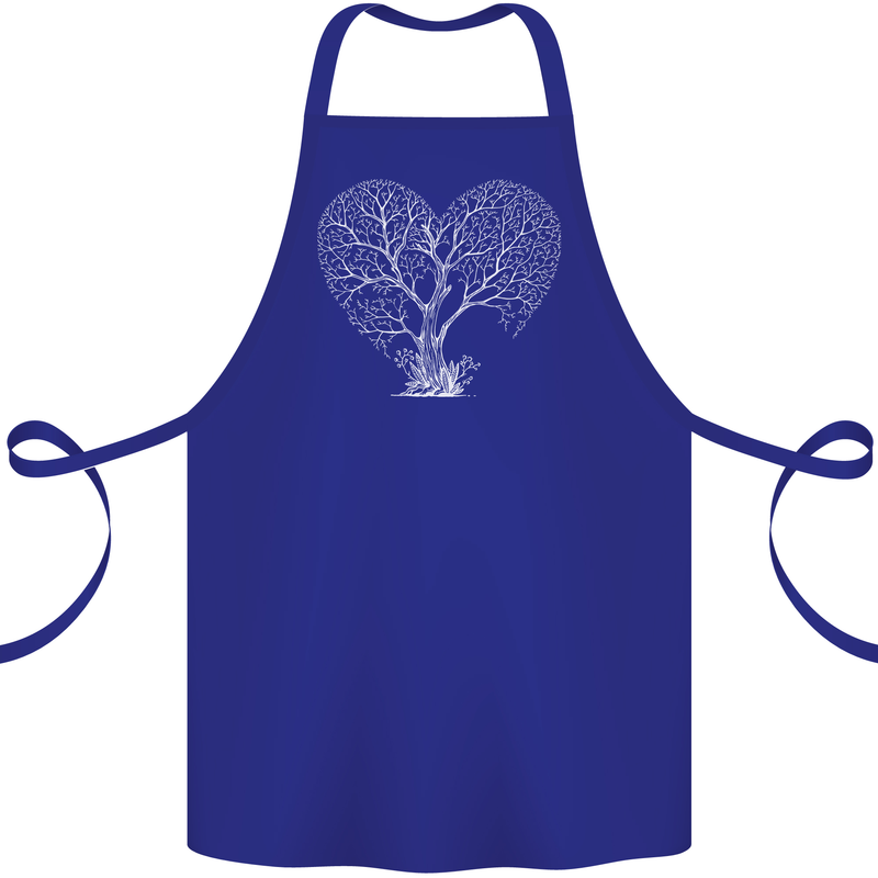 Love Tree Heart Aborist Ecology Environment Cotton Apron 100% Organic Royal Blue
