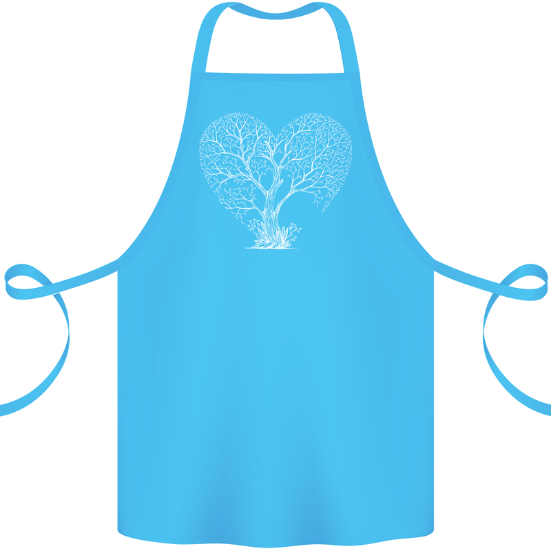 Love Tree Heart Aborist Ecology Environment Cotton Apron 100% Organic Turquoise