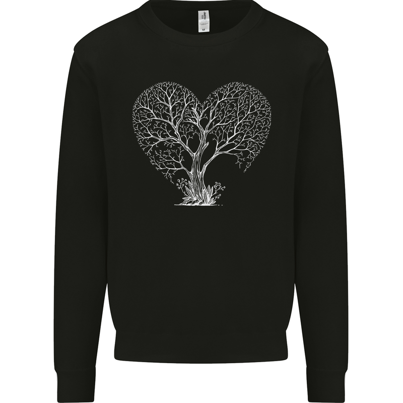 Love Tree Heart Aborist Ecology Environment Kids Sweatshirt Jumper Black