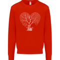 Love Tree Heart Aborist Ecology Environment Kids Sweatshirt Jumper Bright Red