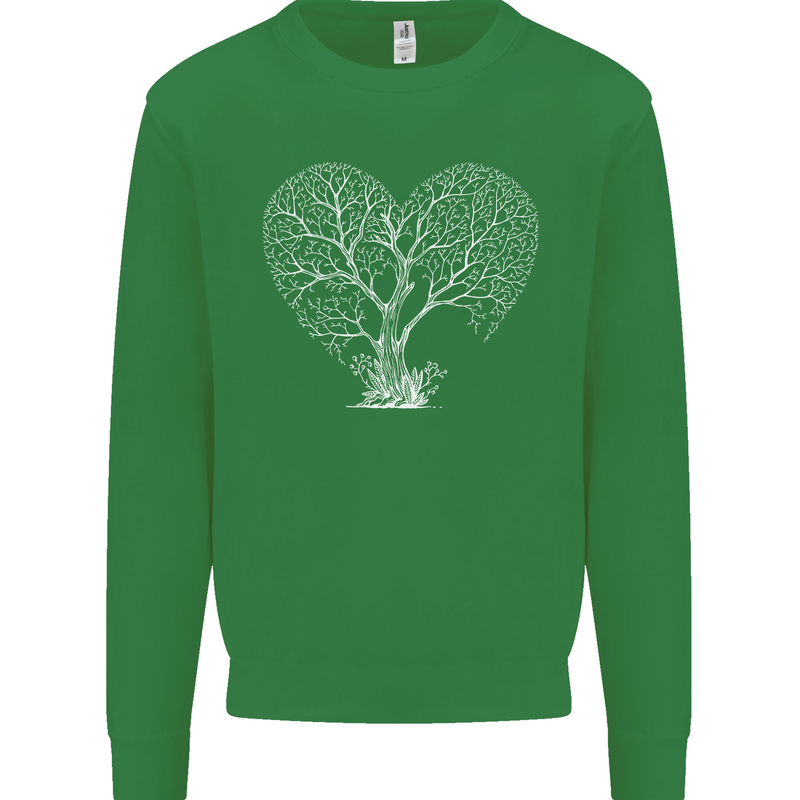 Love Tree Heart Aborist Ecology Environment Kids Sweatshirt Jumper Irish Green