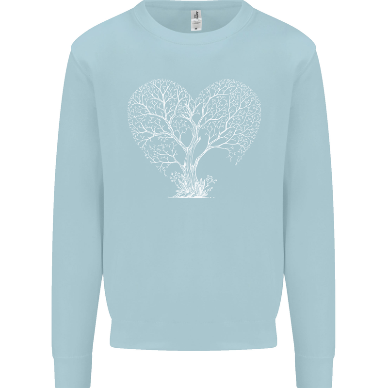 Love Tree Heart Aborist Ecology Environment Kids Sweatshirt Jumper Light Blue