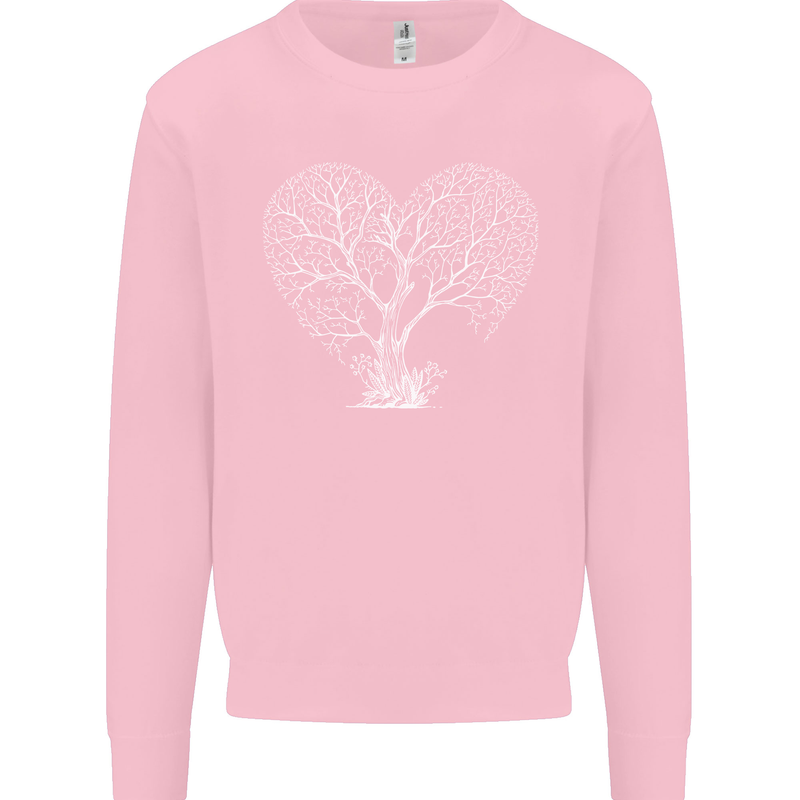 Love Tree Heart Aborist Ecology Environment Kids Sweatshirt Jumper Light Pink
