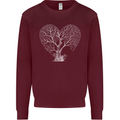 Love Tree Heart Aborist Ecology Environment Kids Sweatshirt Jumper Maroon