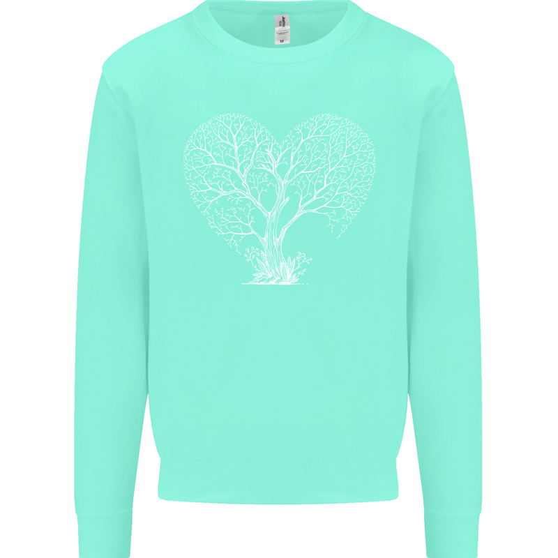 Love Tree Heart Aborist Ecology Environment Kids Sweatshirt Jumper Peppermint