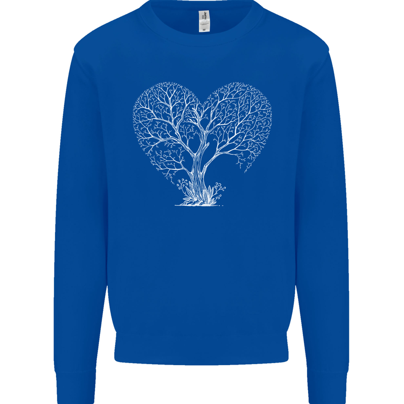 Love Tree Heart Aborist Ecology Environment Kids Sweatshirt Jumper Royal Blue