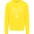 Love Tree Heart Aborist Ecology Environment Kids Sweatshirt Jumper Yellow