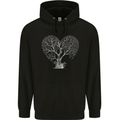 Love Tree Heart Aborist Ecology Environment Mens 80% Cotton Hoodie Black