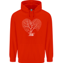 Love Tree Heart Aborist Ecology Environment Mens 80% Cotton Hoodie Bright Red