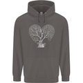 Love Tree Heart Aborist Ecology Environment Mens 80% Cotton Hoodie Charcoal
