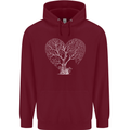Love Tree Heart Aborist Ecology Environment Mens 80% Cotton Hoodie Maroon